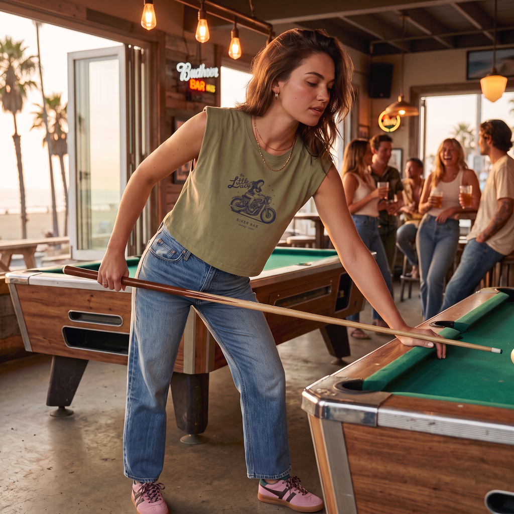 Little Lucy Biker Bar tank, lifestyle
