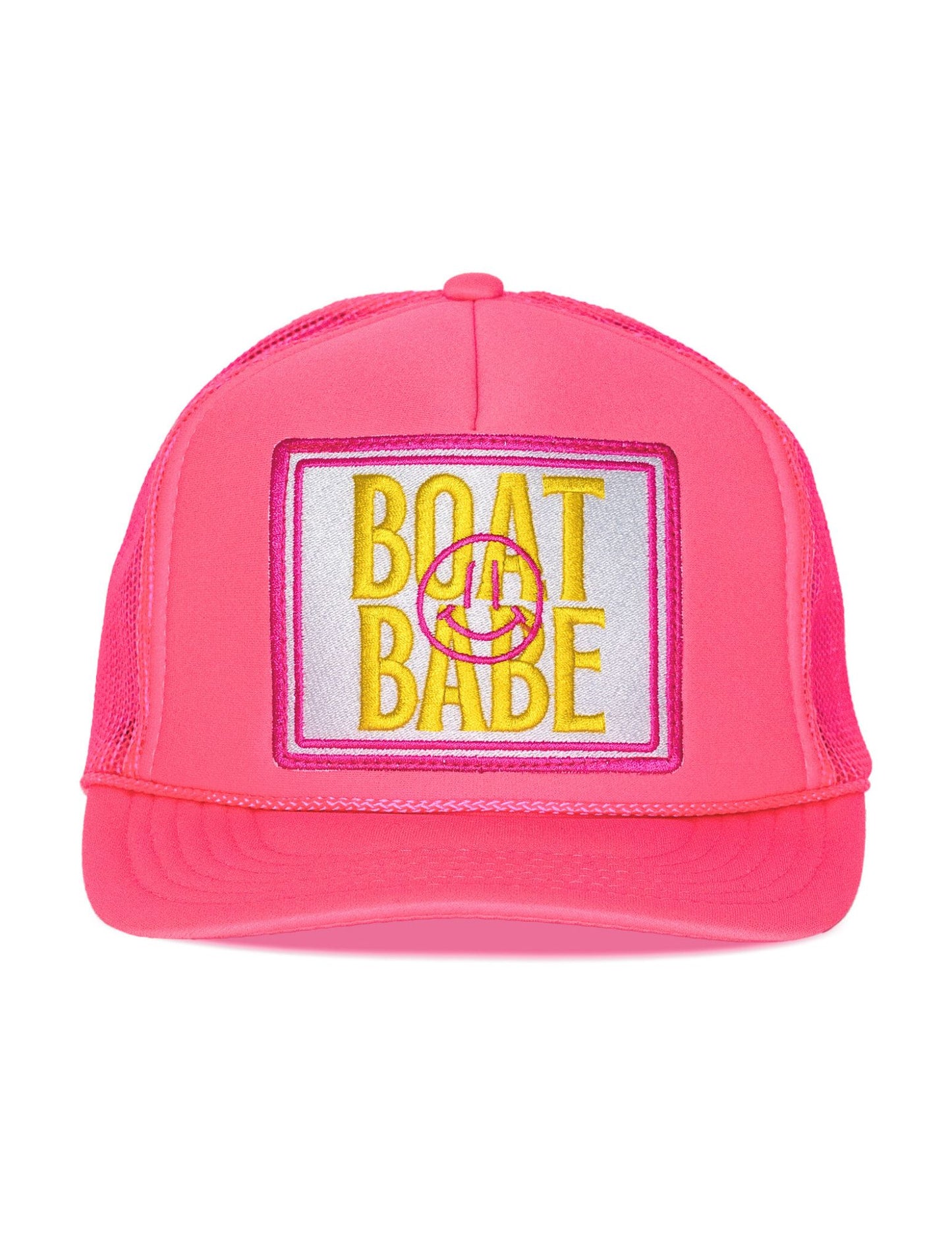 Boat Babe Trucker Hat in Pink