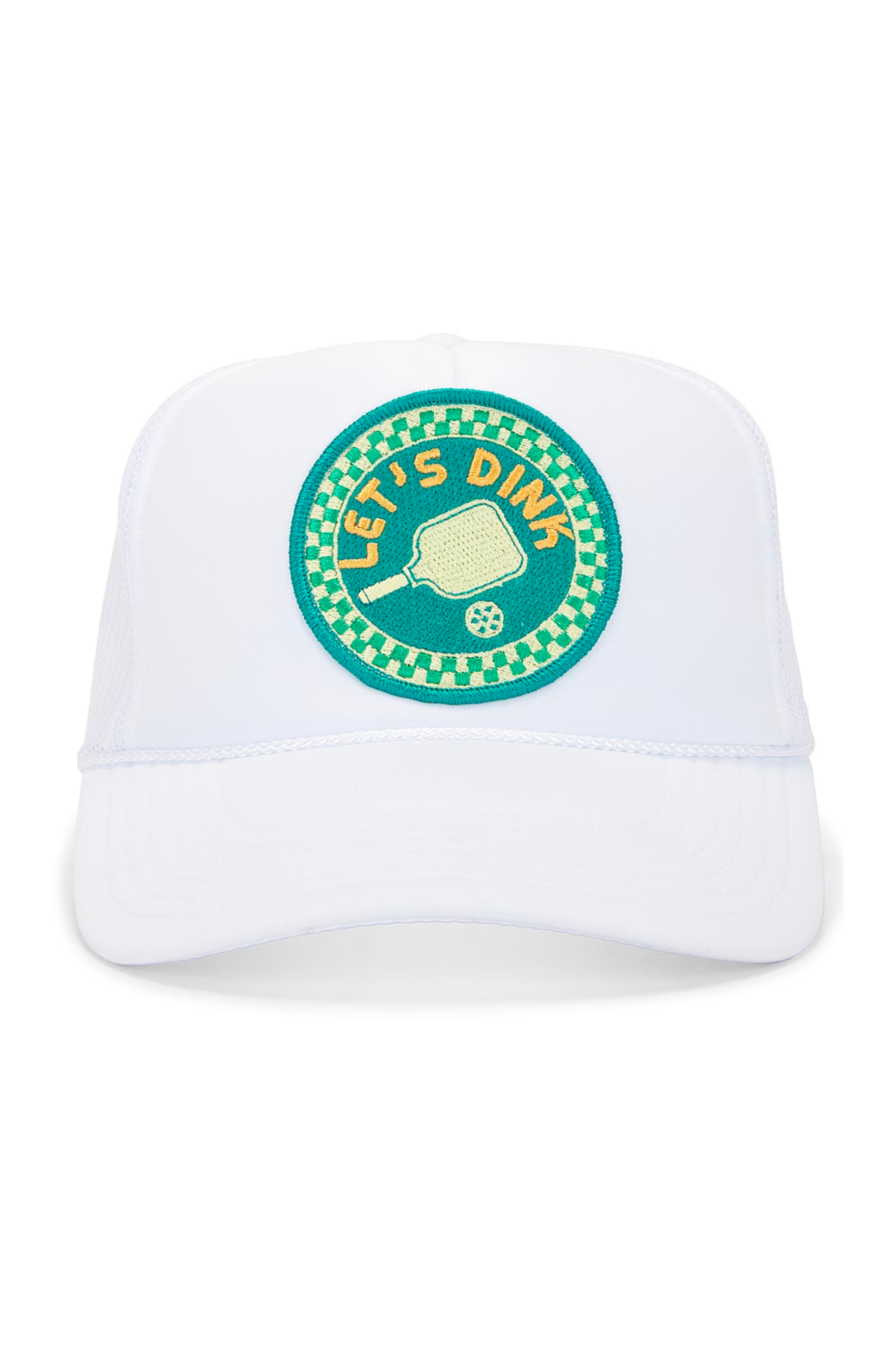 Pickle Ball Trucker Hat in White