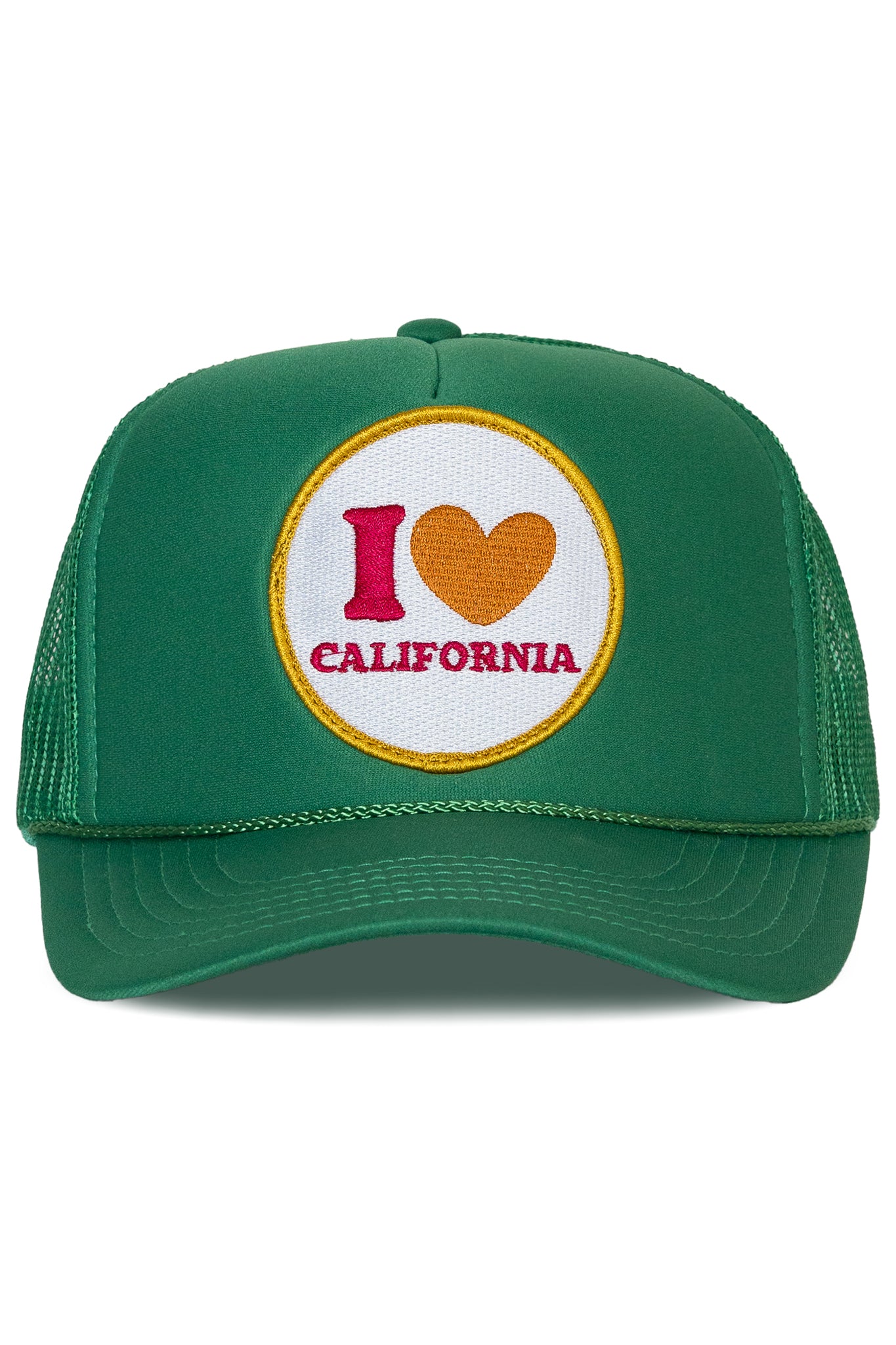 I Love California Trucker Hat Green