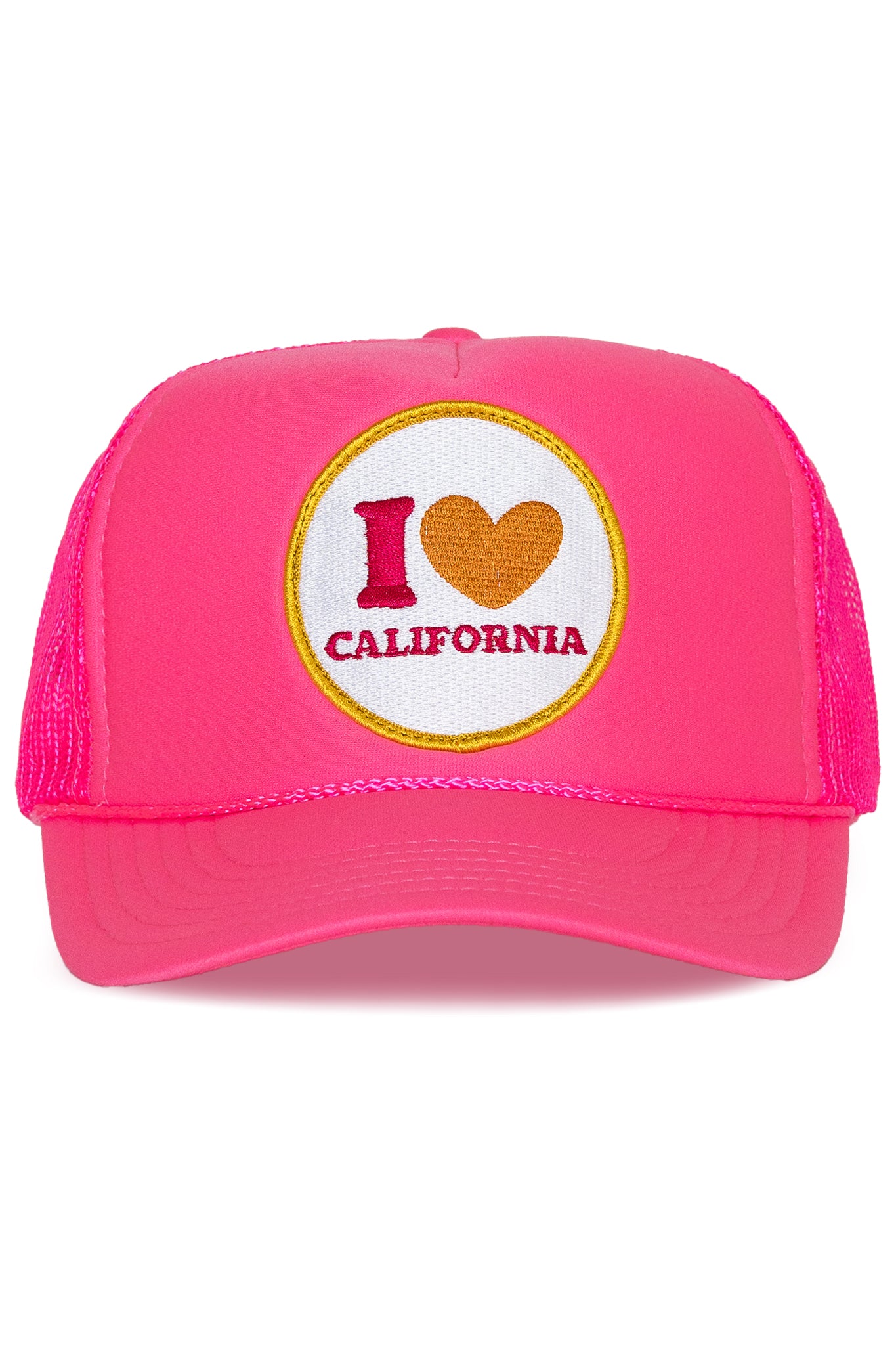 I Love California Trucker Hat Pink