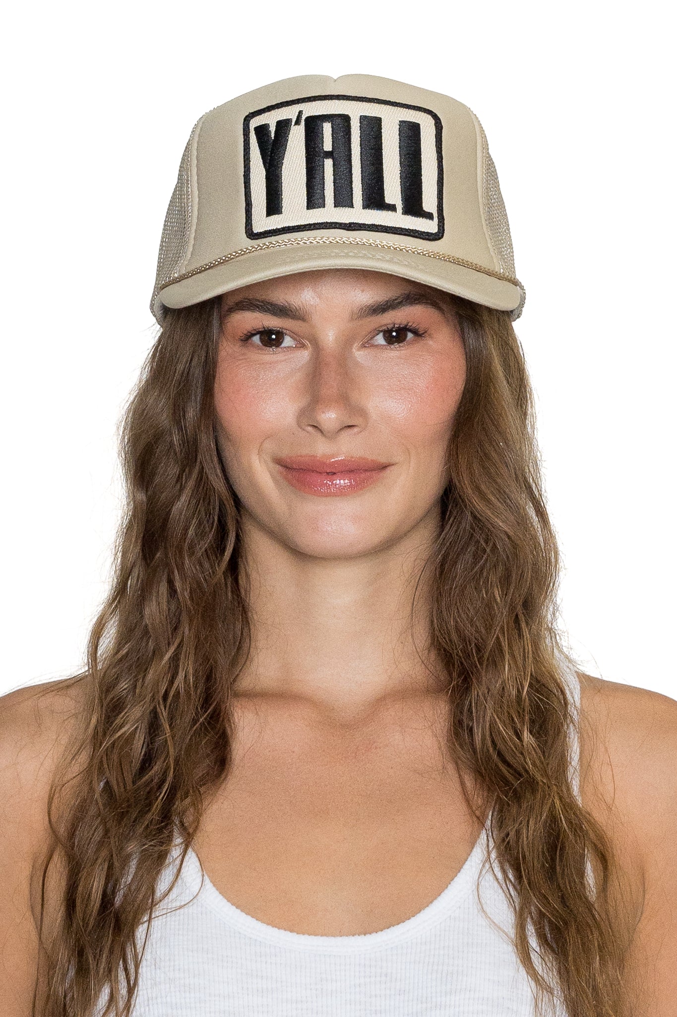 Y'all Trucker Hat in Tan