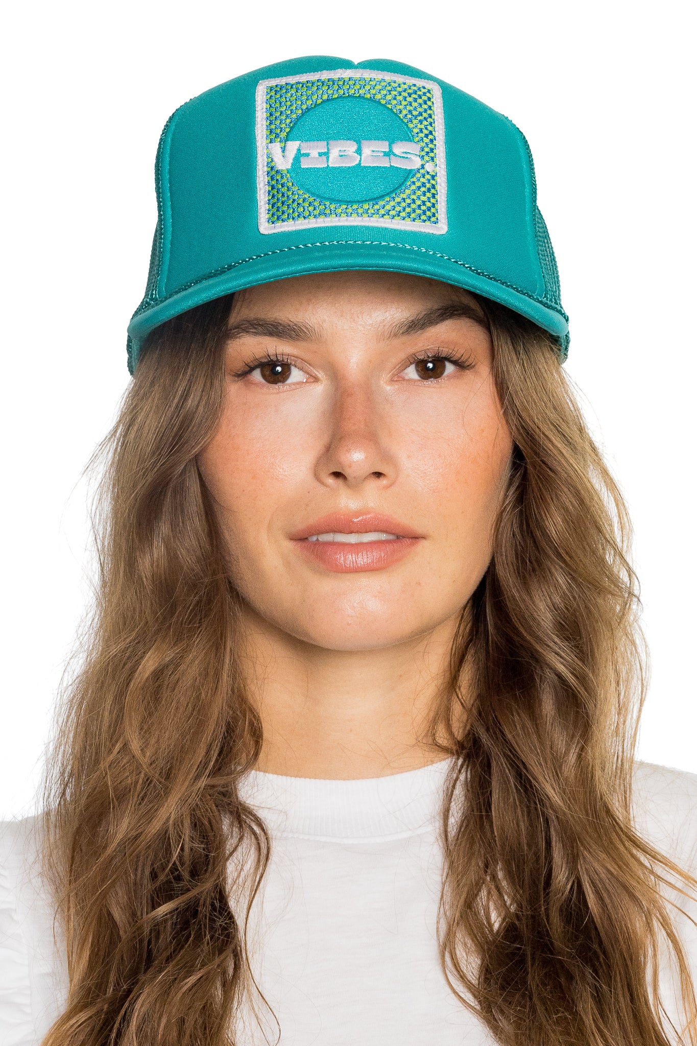 Vibes Trucker Hat in Jade