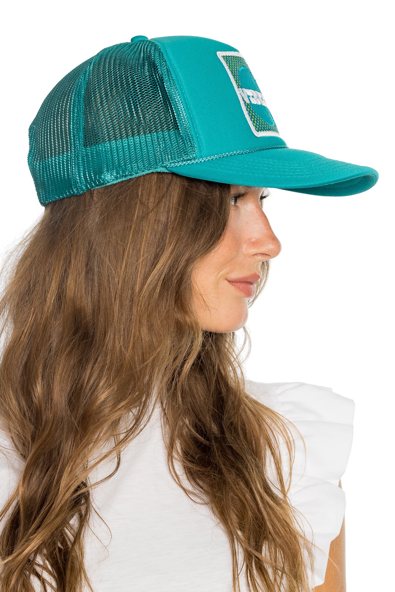 Vibes Trucker Hat in Jade