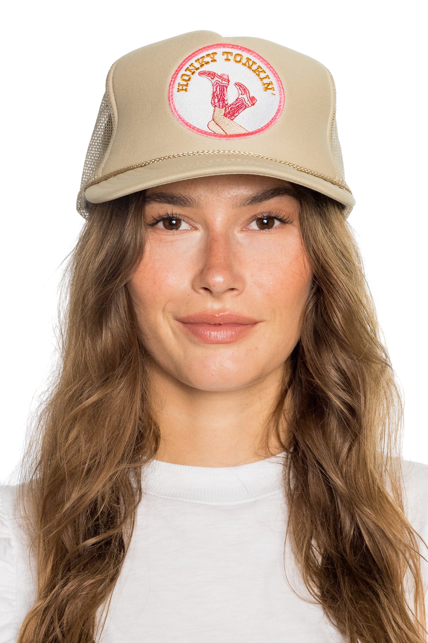 Honky Tonkin' Trucker Hat in Tan