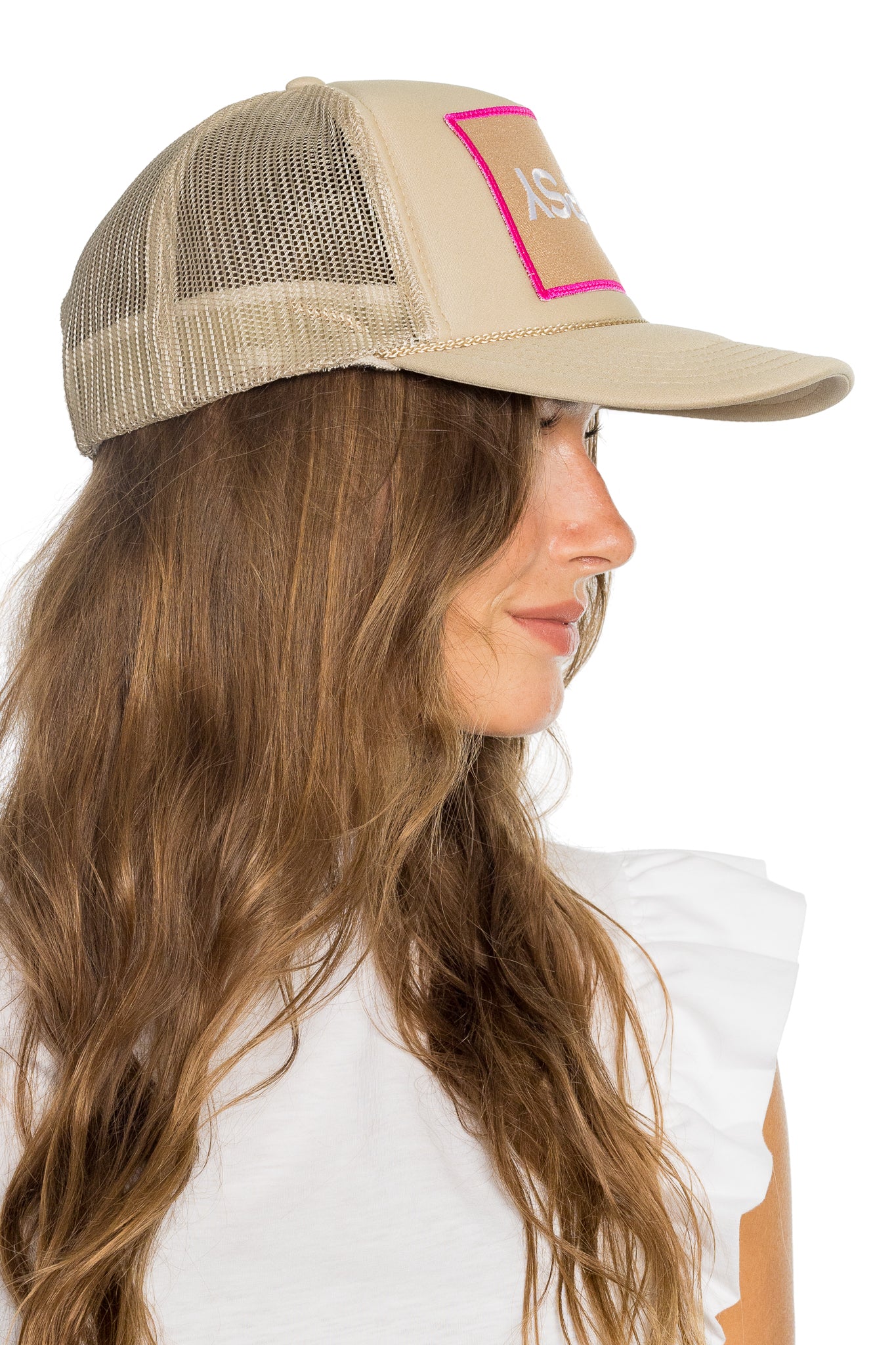 Tipsy Trucker Hat in Tan