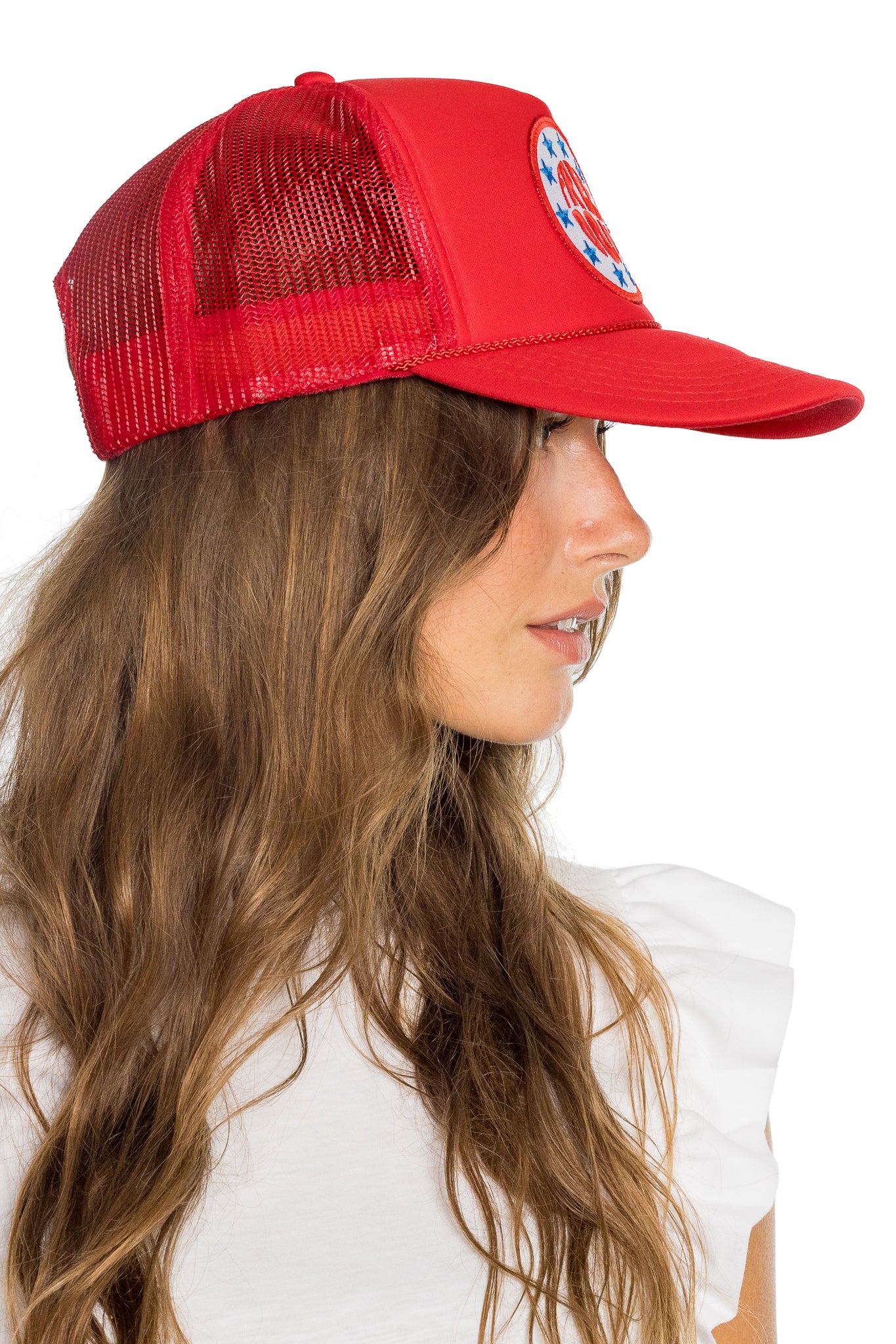 Freedom Stars Trucker Hat in Red
