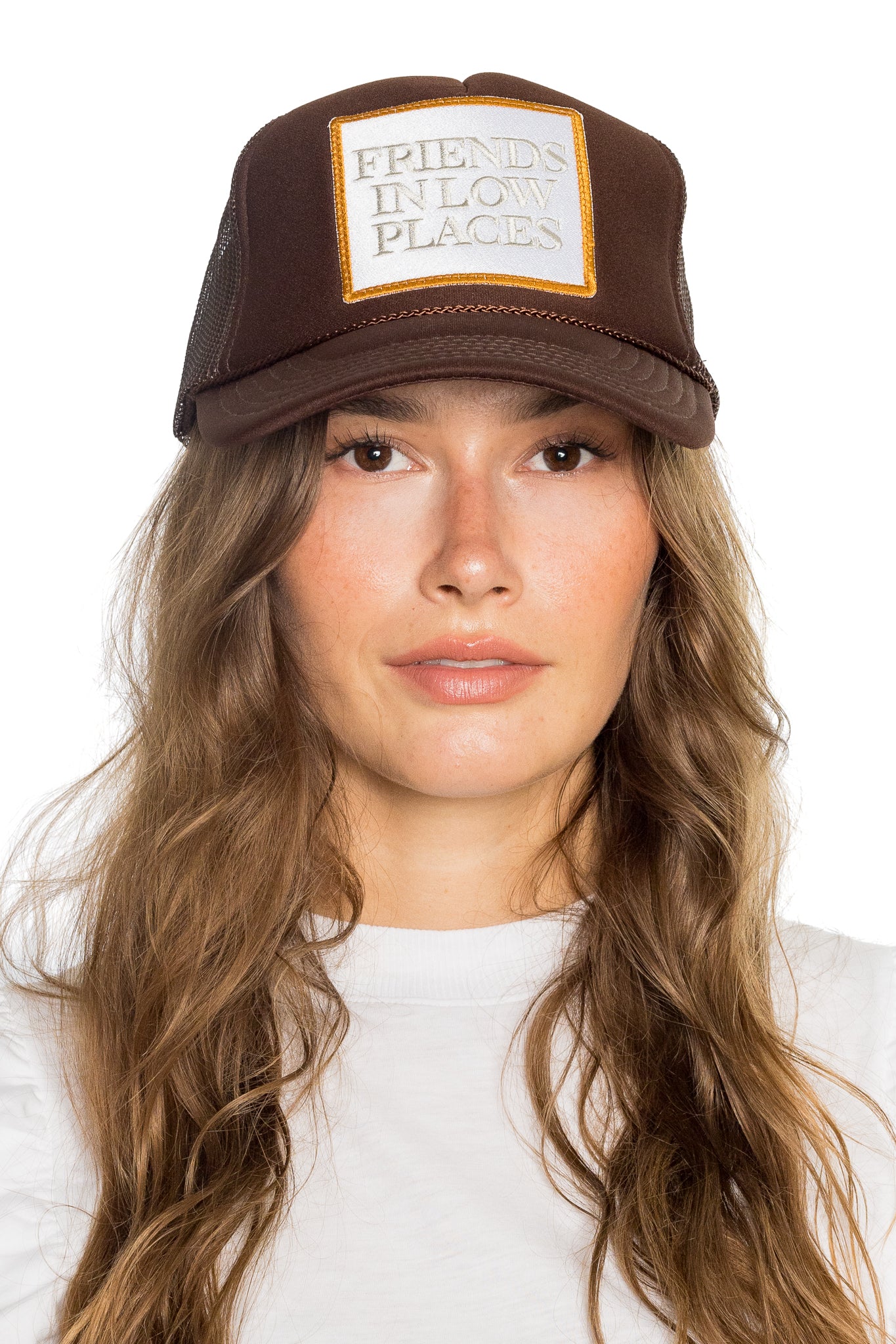 Friends in Low Places Trucker Hat in Brown