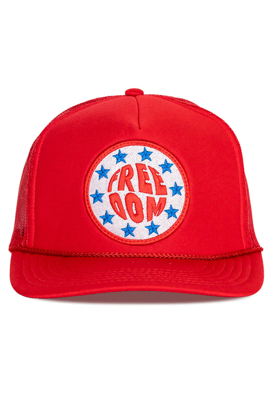 Freedom Stars Trucker Hat in Red