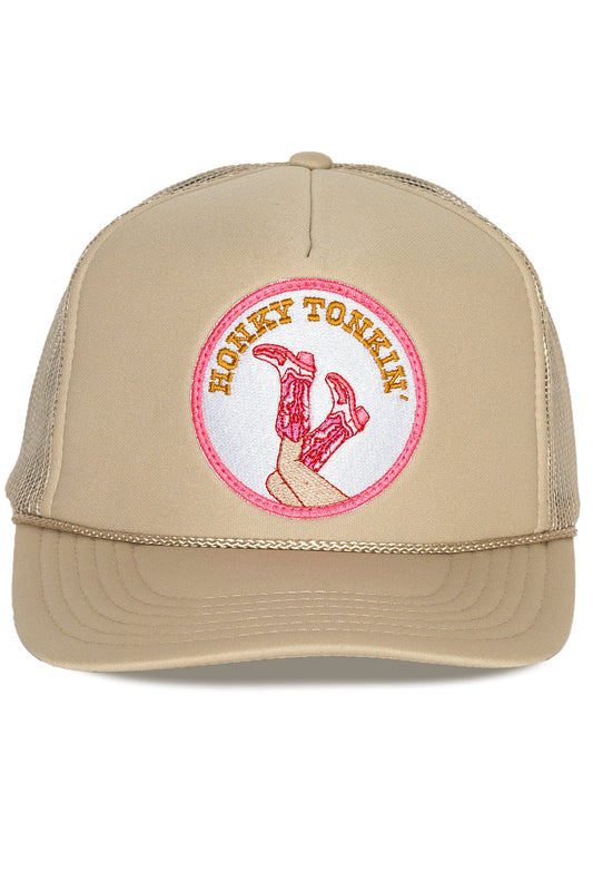 Honky Tonkin' Trucker Hat in Tan