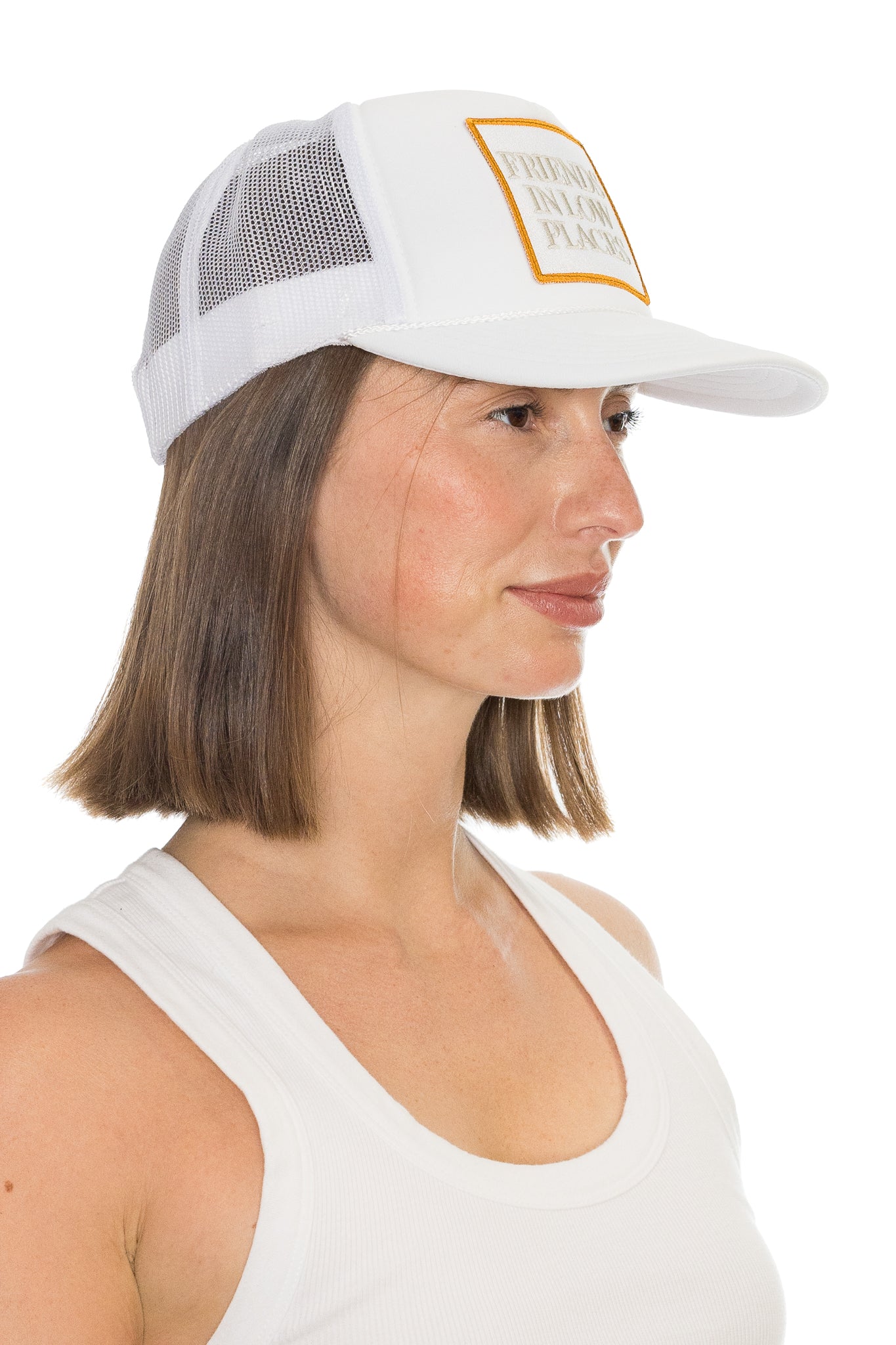 Friends in Low Places Trucker Hat in White