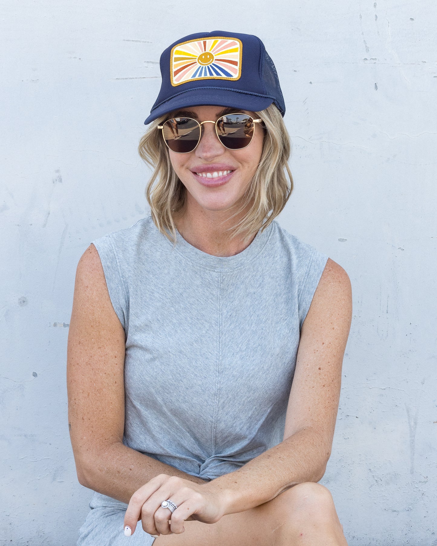 Rays Of Happy Trucker Hat In Navy