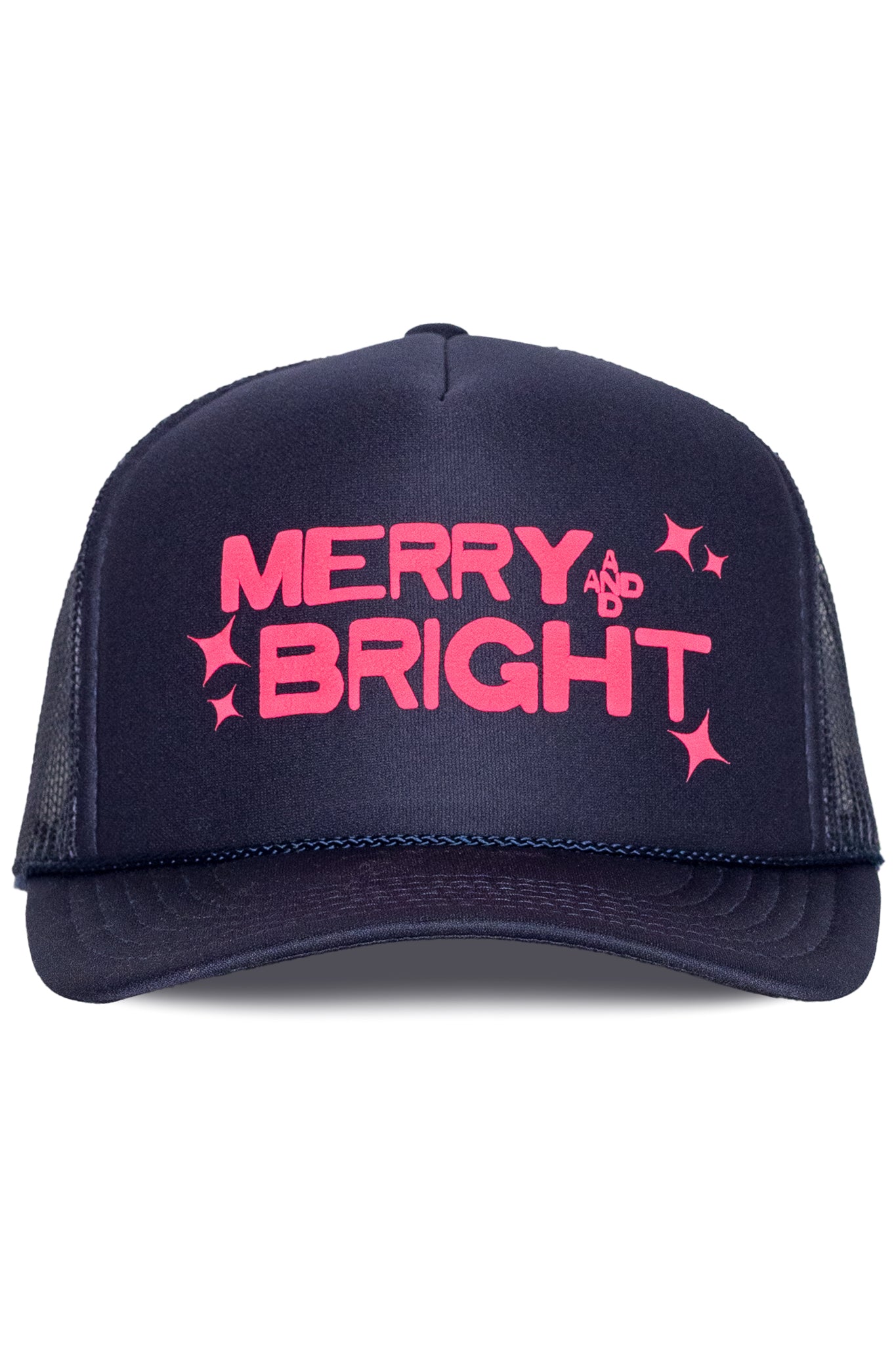 Merry & Bright Stars Trucker Hat in Navy