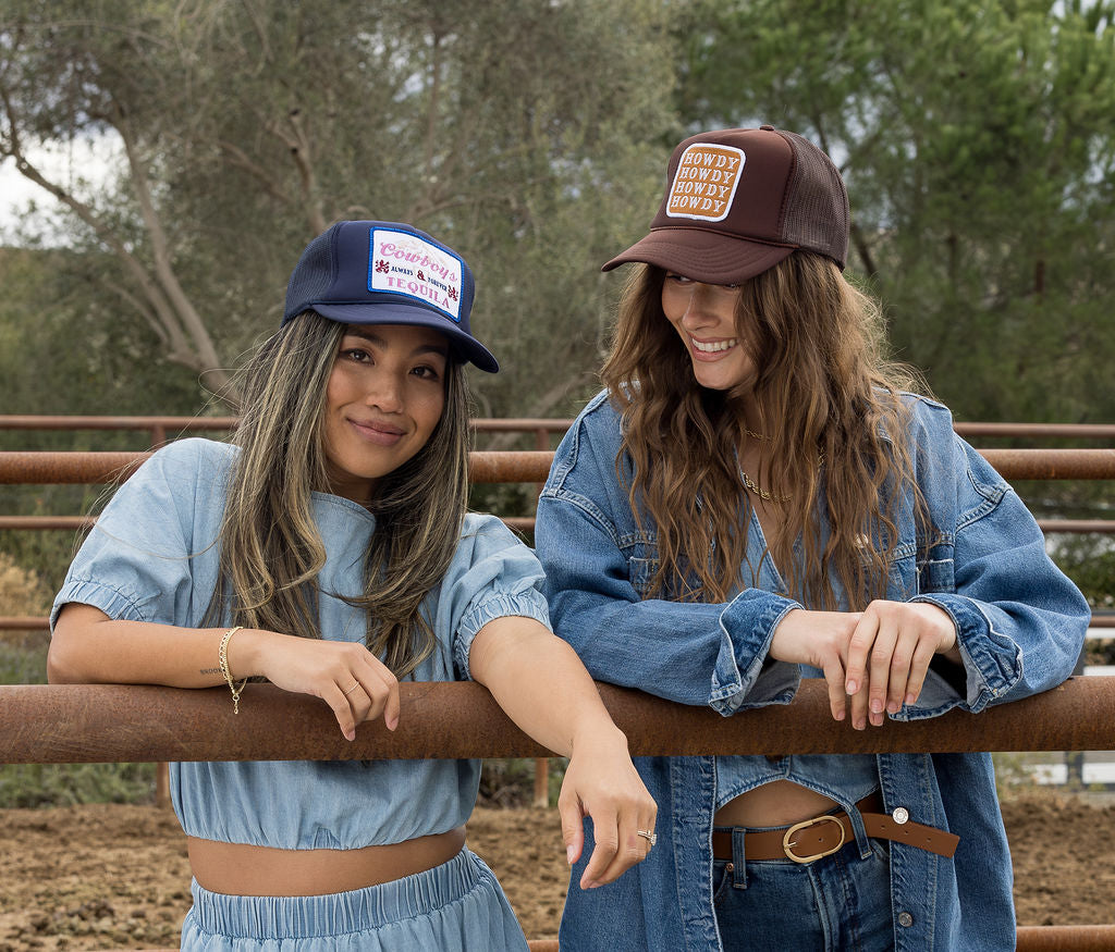 Howdy Trucker Hat in Brown