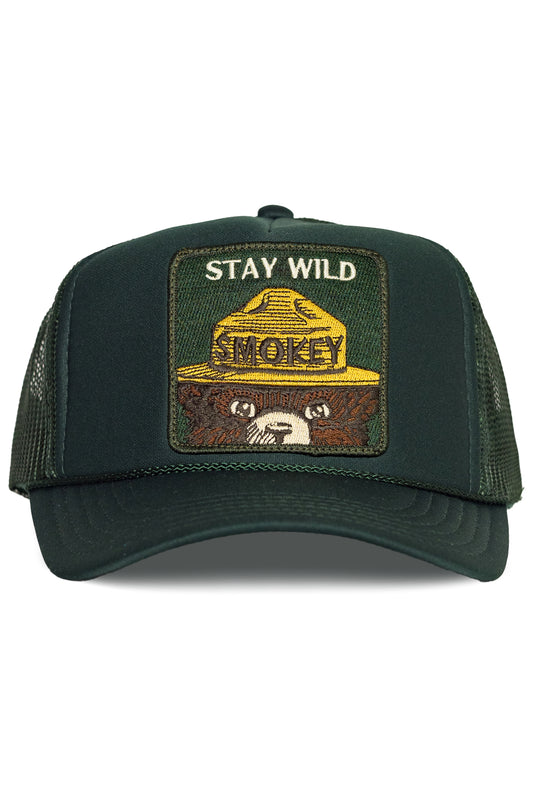 Stay Wild Trucker Hat in Deep Green