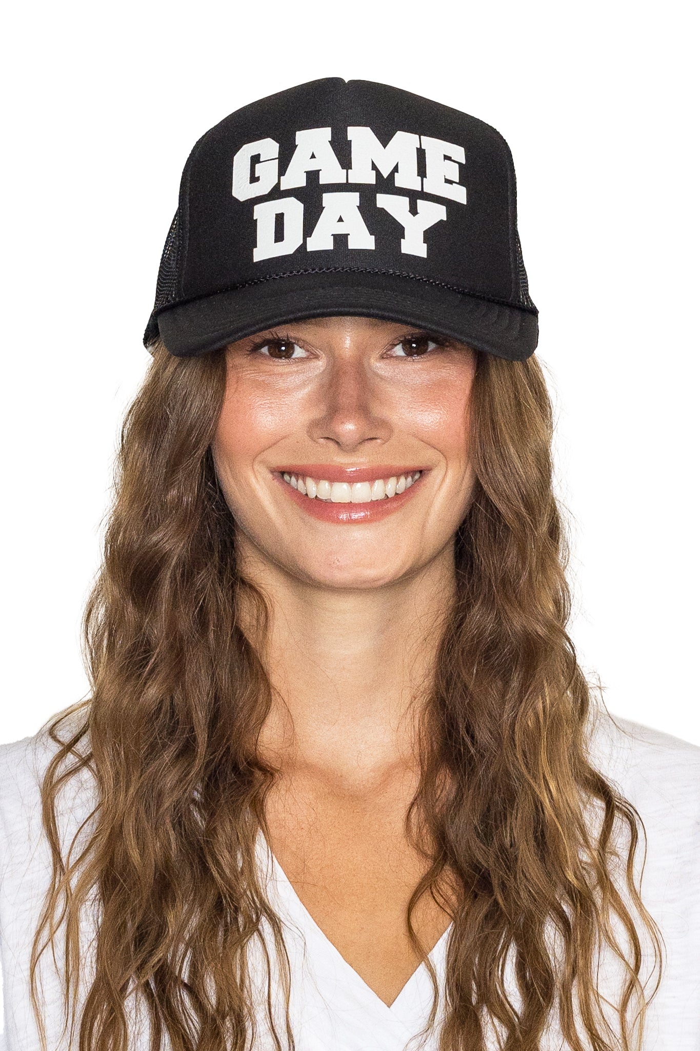 Game Day Trucker Hat in Black