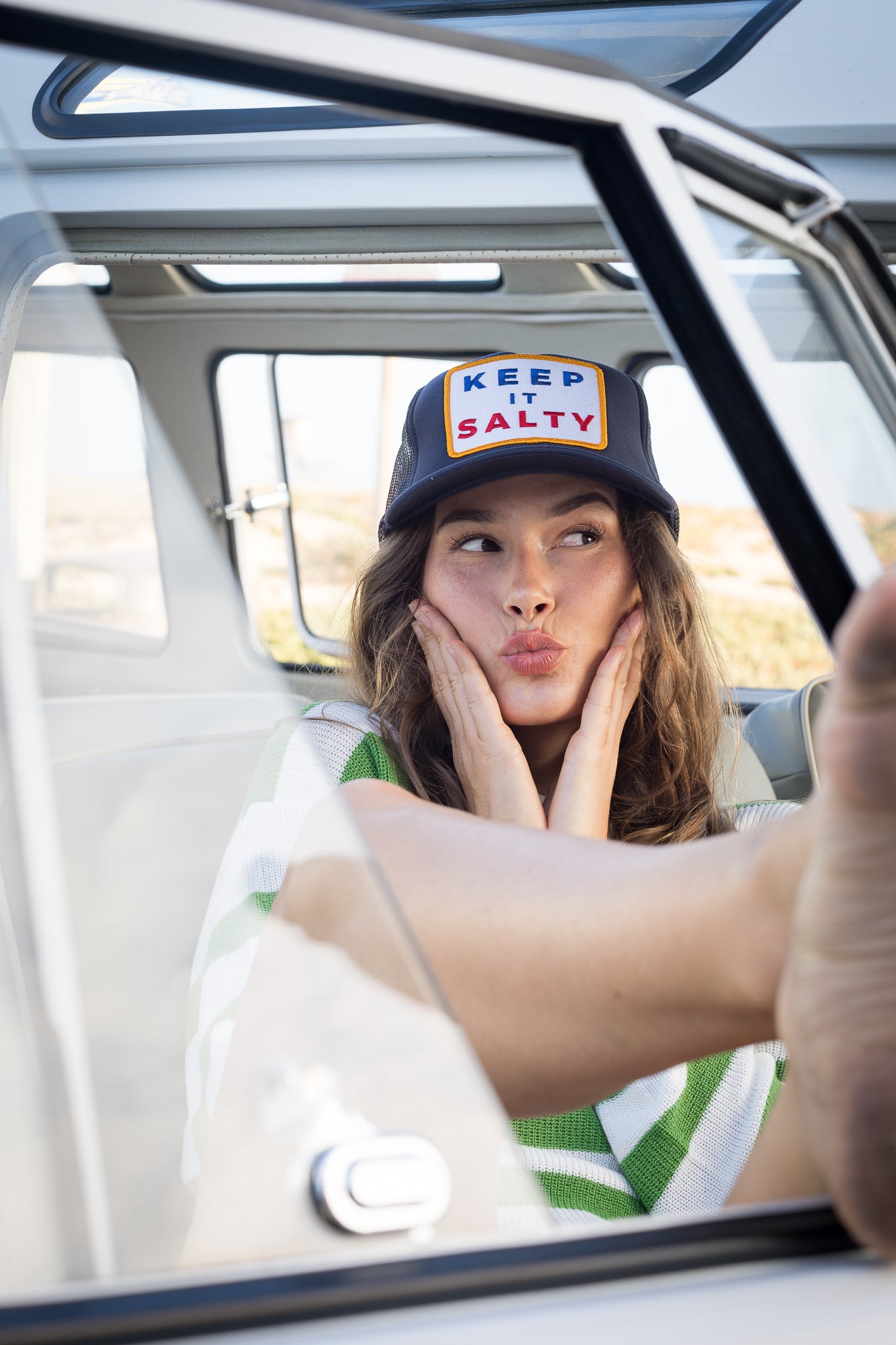 Keep It Salty Trucker Hat in Navy