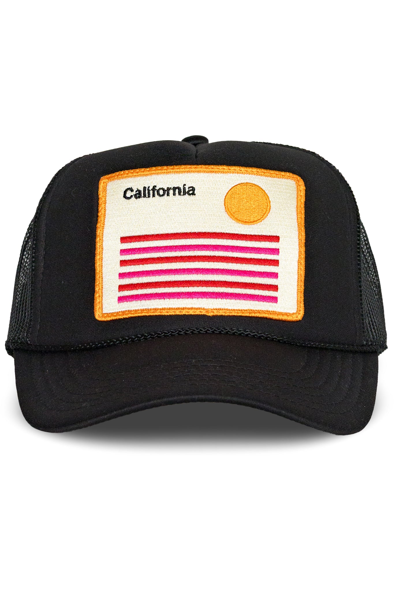 California Stripes Trucker Hat in Black