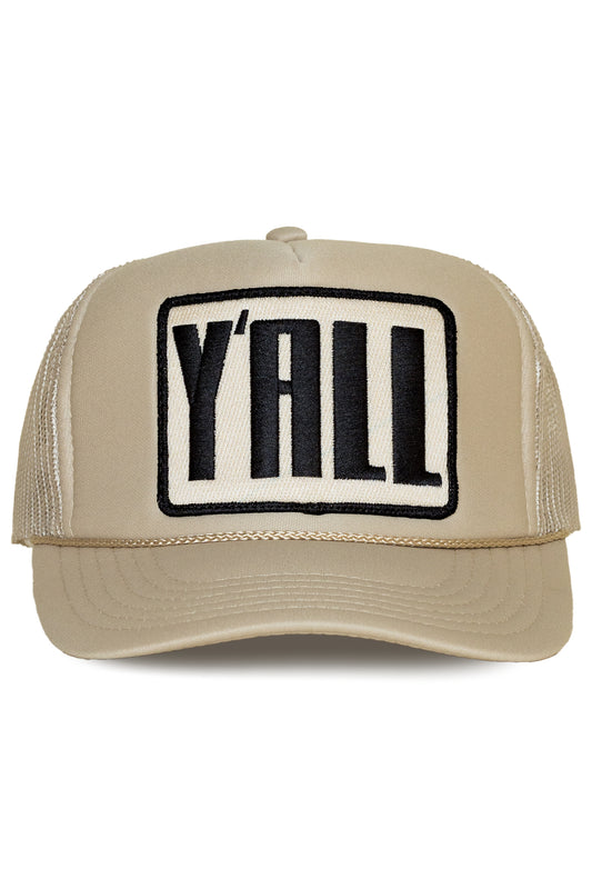 Y'all Trucker Hat in Tan