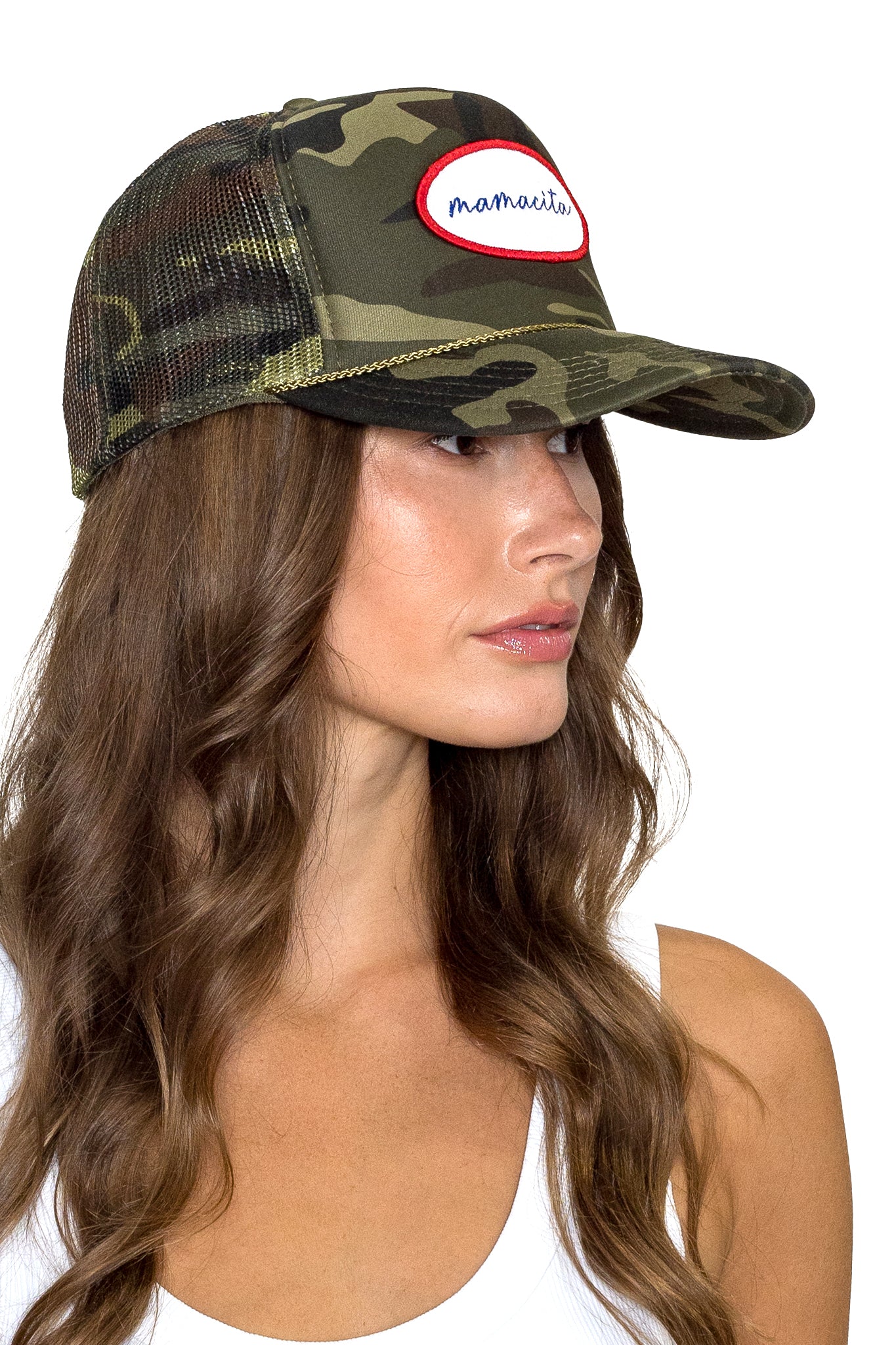 Mamacita Trucker Hat in Camo