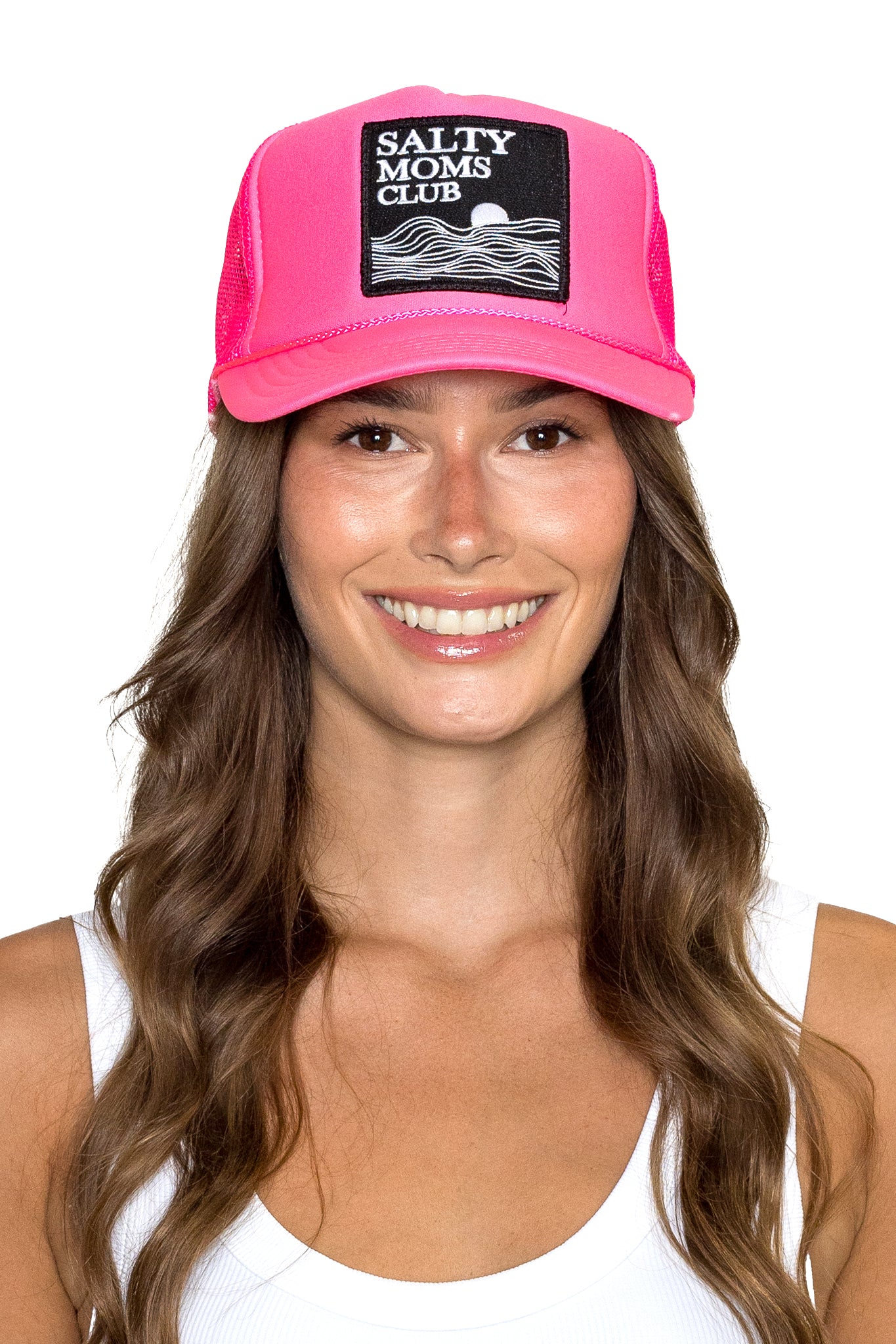Salty Moms Trucker Hat in Pink