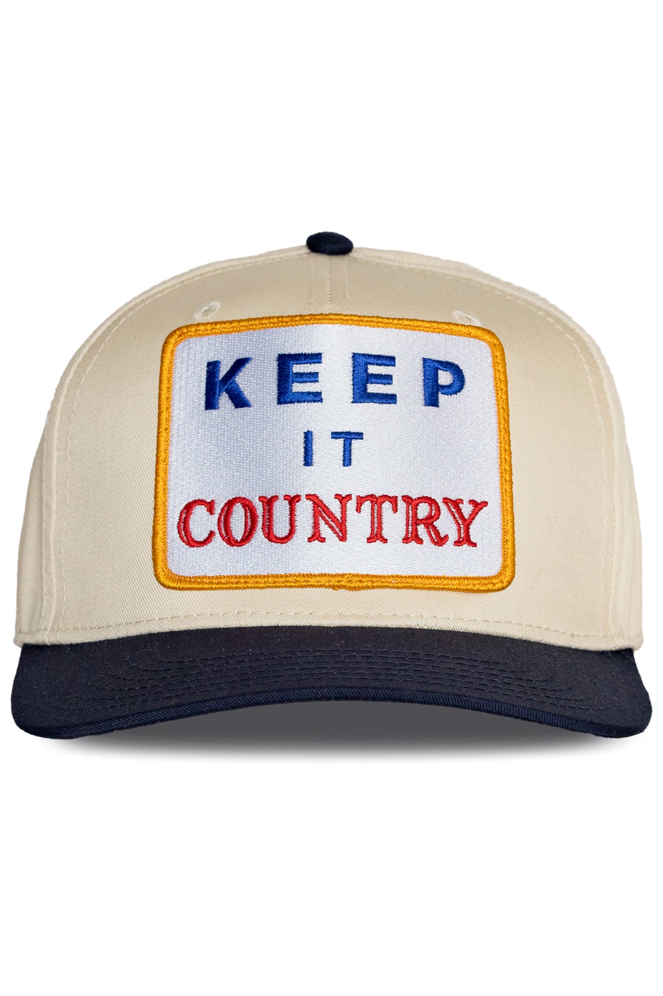 Keep It Country Canvas Trucker Hat in Blue Split