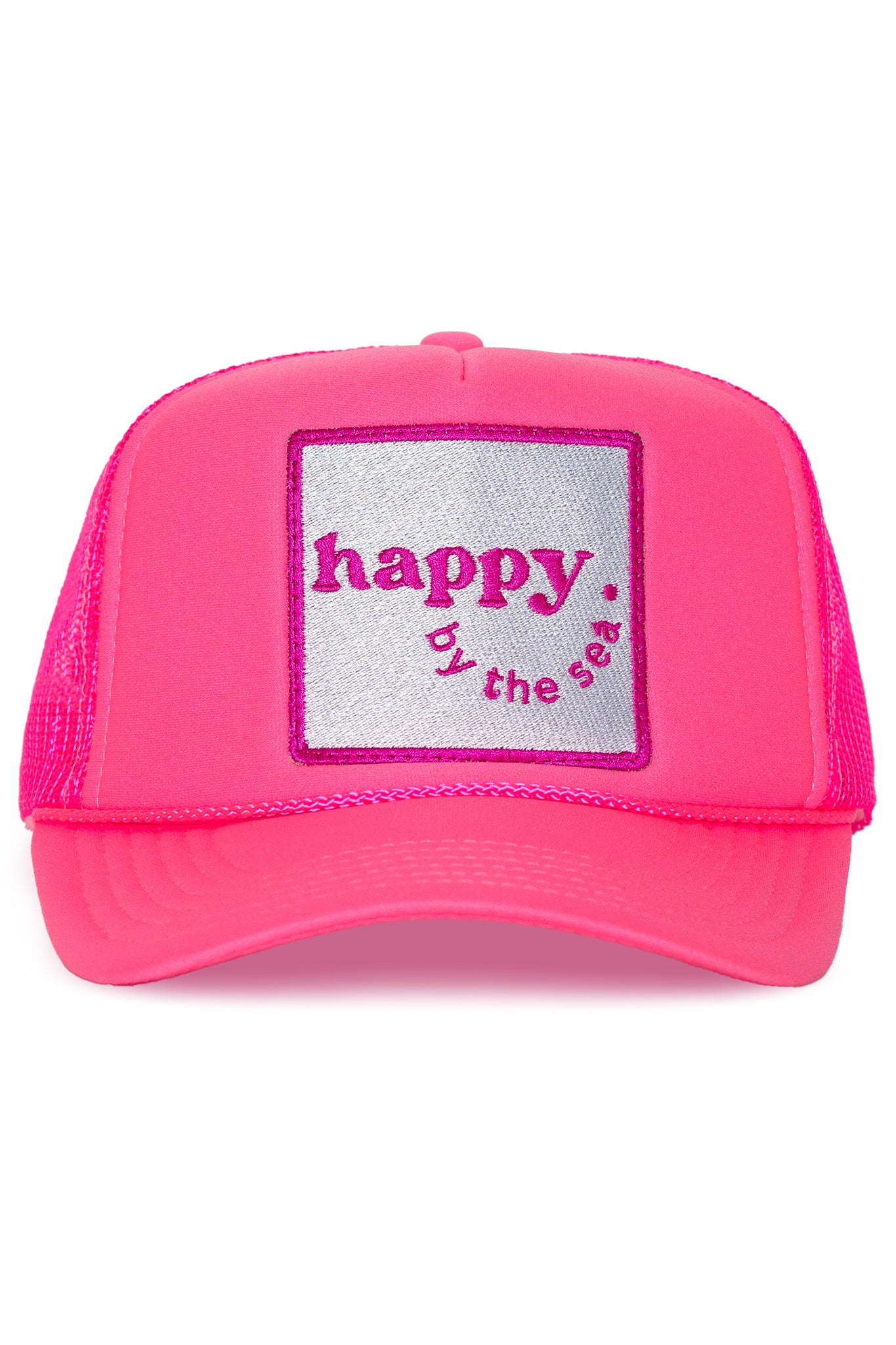 Happy By The Sea Trucker Hat in Pink