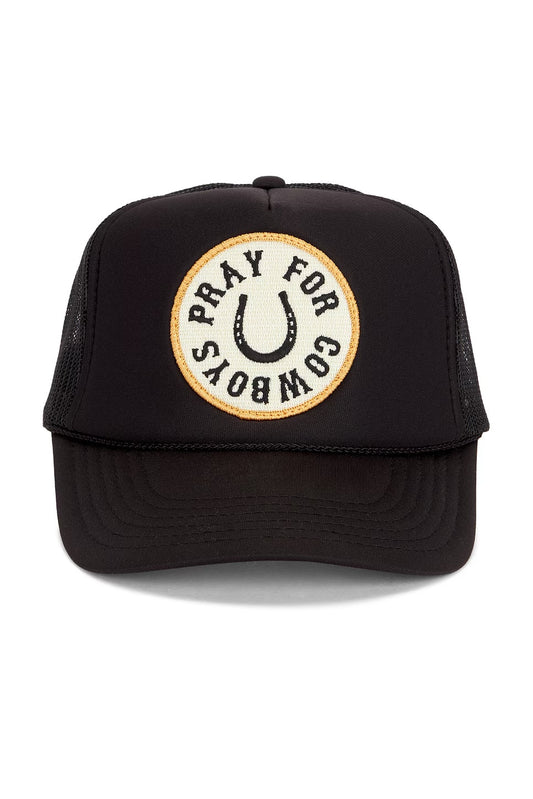 Pray For Cowboys Trucker Hat in Black