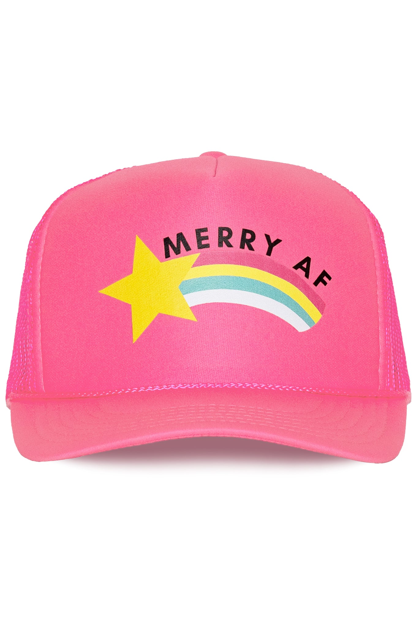 Merry AF Trucker Hat in Pink