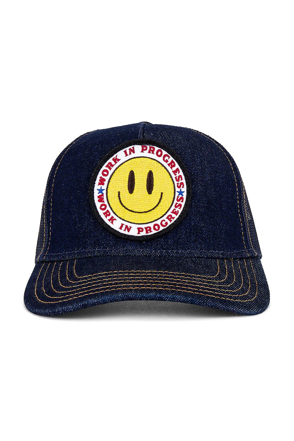 Work In Progress Trucker Hat in Denim