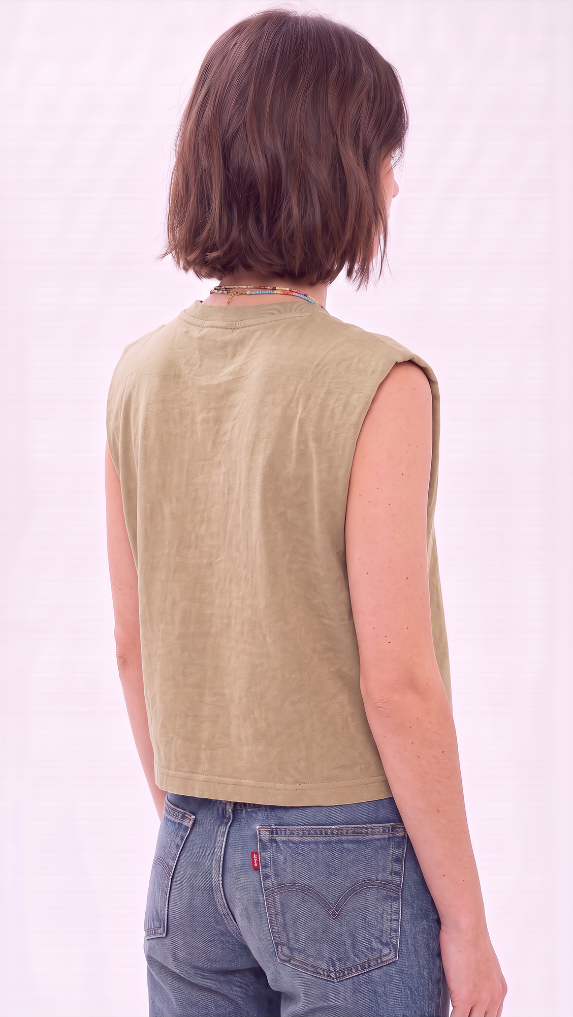 Little Lucy Biker Bar Muscle Tank in Olive