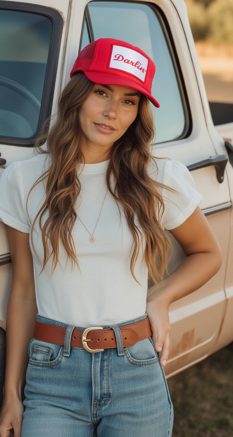Darlin' Trucker Hat in Red