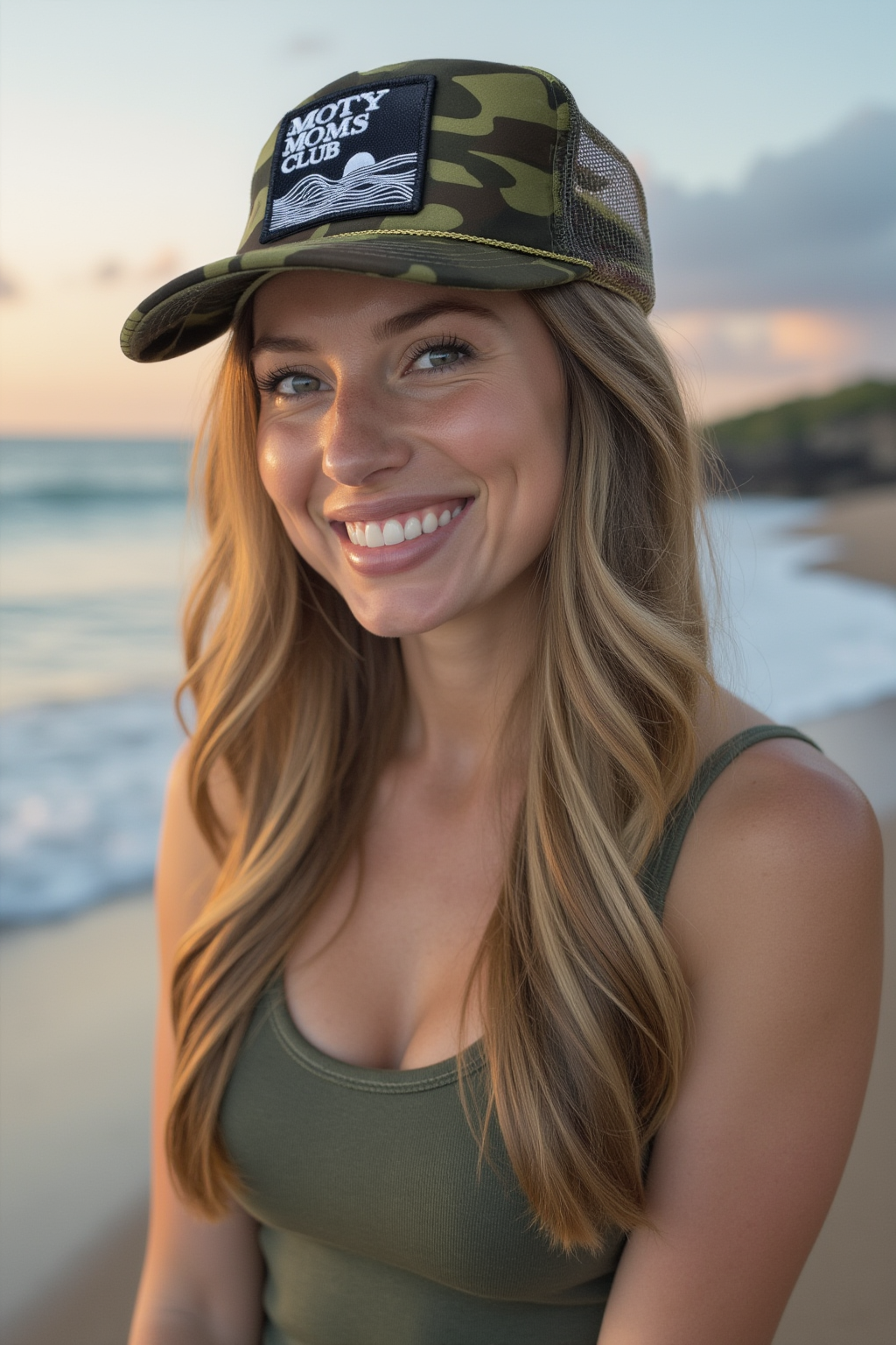 Salty Moms Trucker Hat in Camo