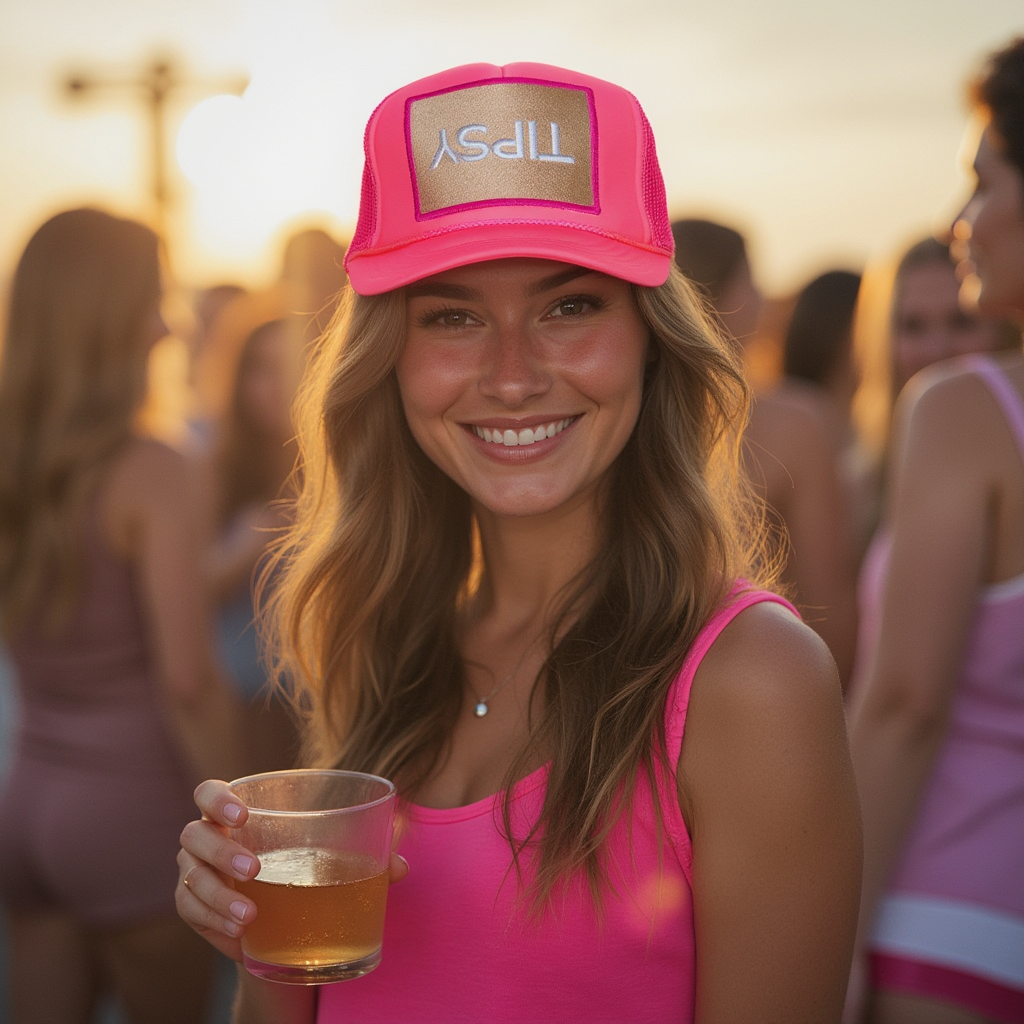 Tipsy Trucker Hat in Pink