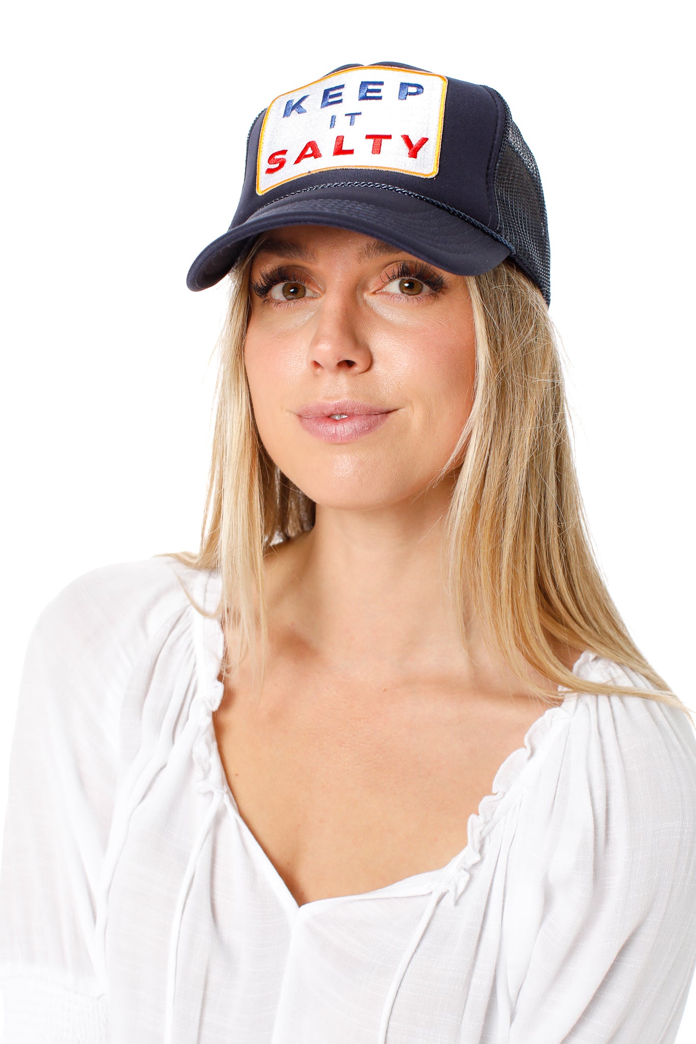 Salty Trucker Hat in Navy