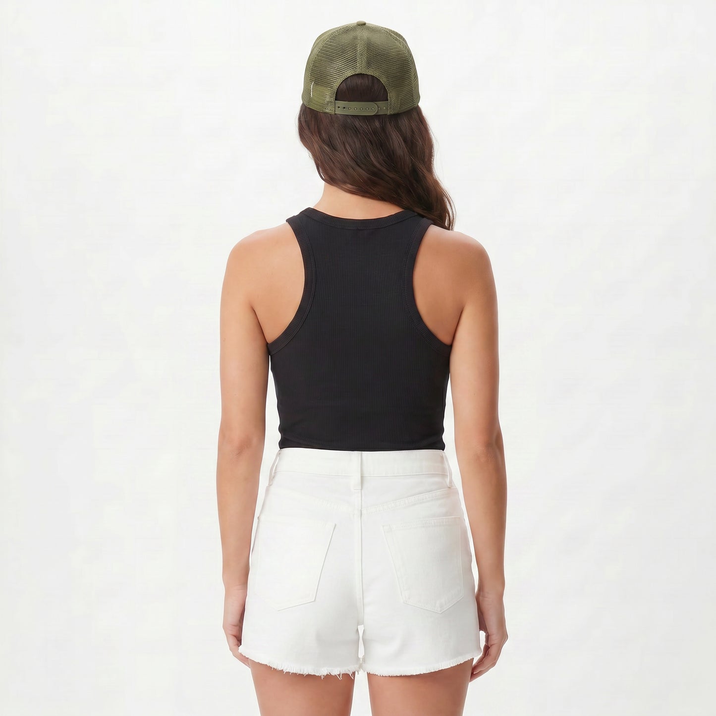 Aloha Flower Trucker Hat in Olive Green