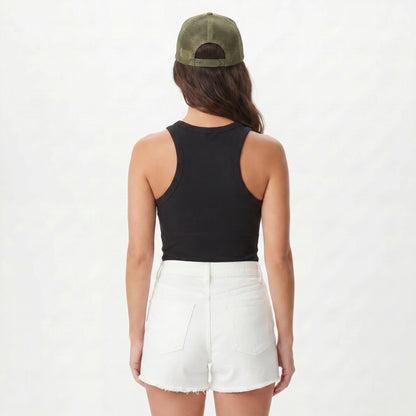 Aloha Flower Trucker Hat in Olive Green