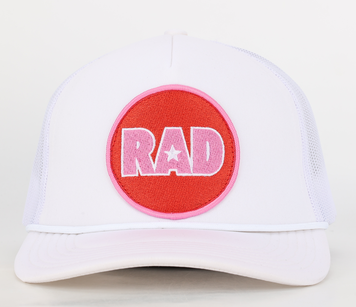 Rad Star Trucker Hat in White