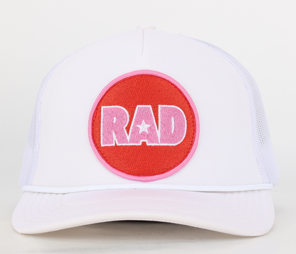 Rad Star Trucker Hat in White