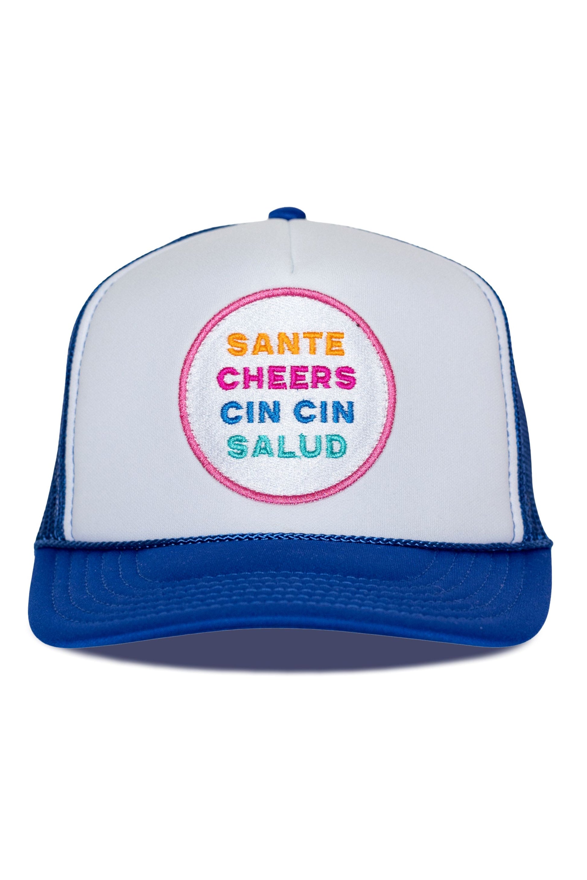 Salud Hat Trucker Hat in Blue Split