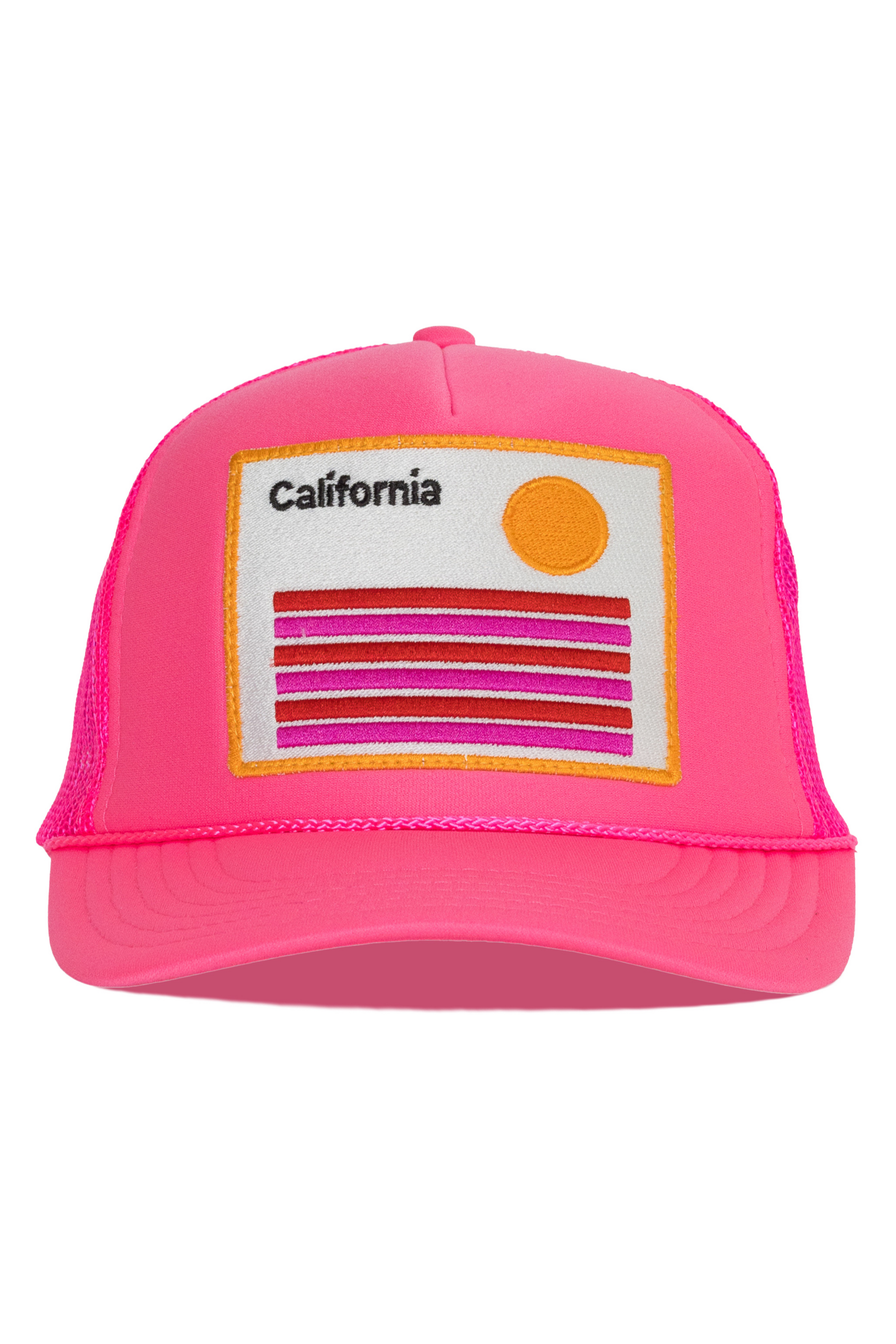 California Stripes Trucker Hat in Pink