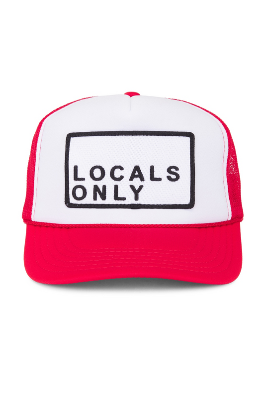 Locals Only Trucker Hat in Red Split