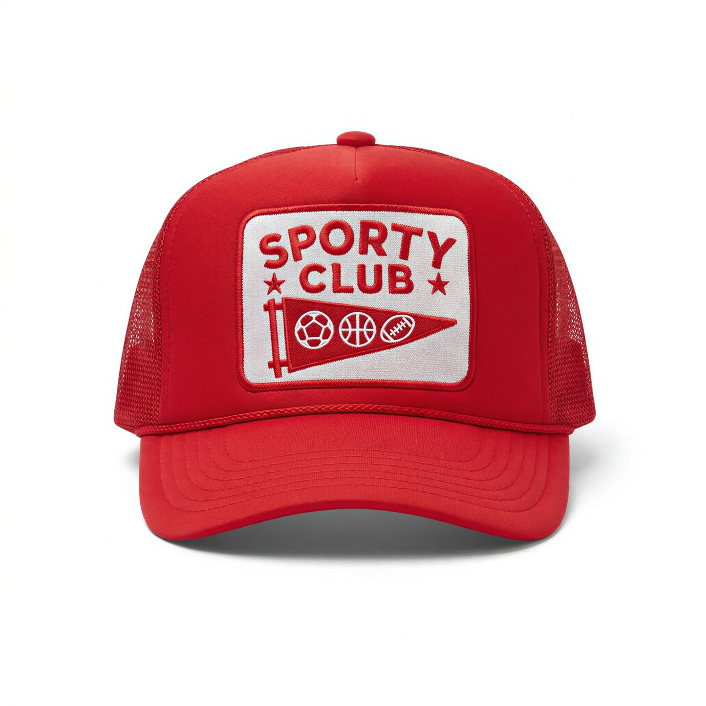 Sporty Club Trucker Hat Red