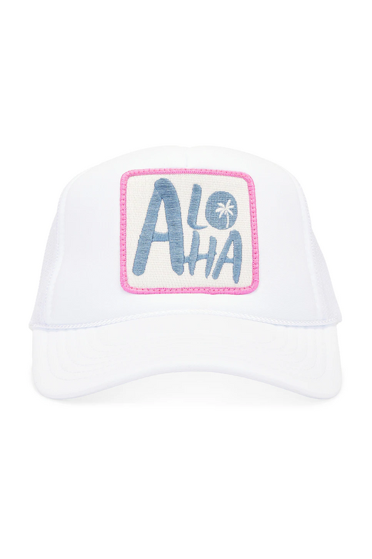 Aloha White Trucker Hat in White