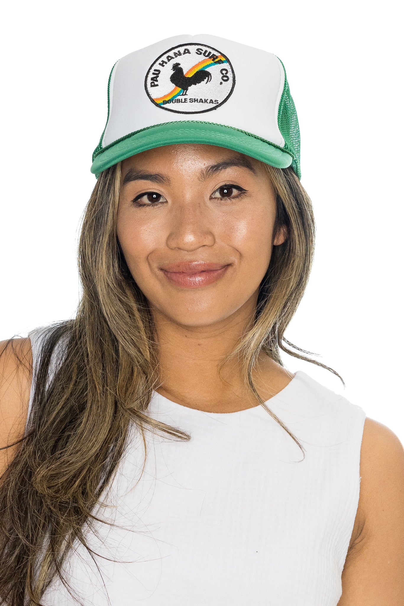 Boné Santa Cruz Broken Dot Trucker Mesh Branco Com Verde - Foto 2