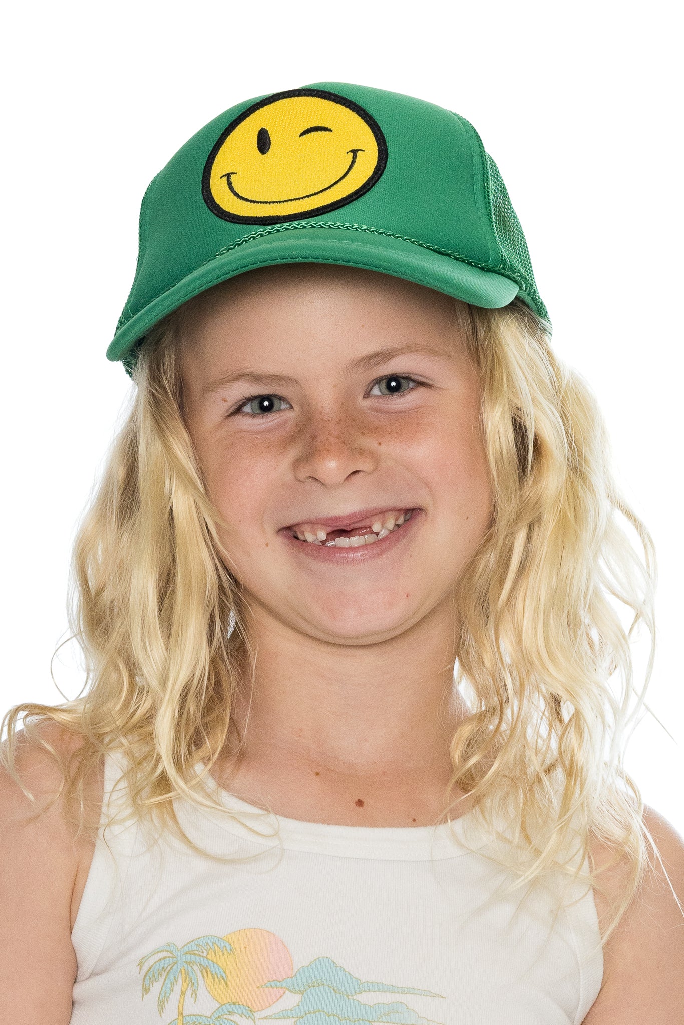 Winky Youth Trucker Hat in Green