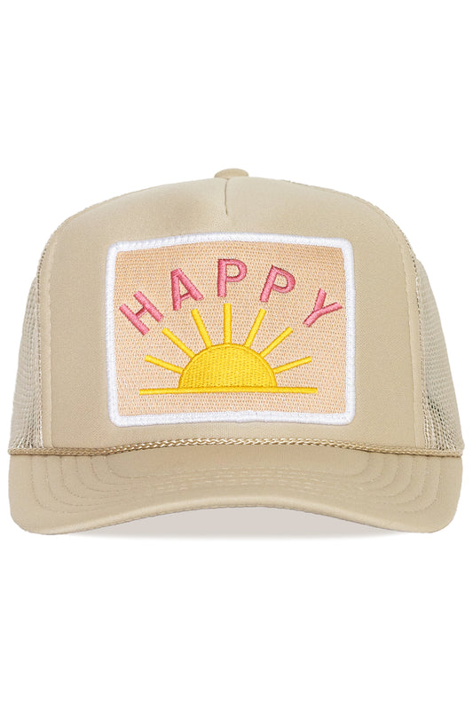 Happy Sun Trucker Hat in Tan