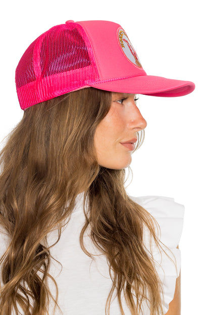 Honky Tonkin' Trucker Hat in Pink