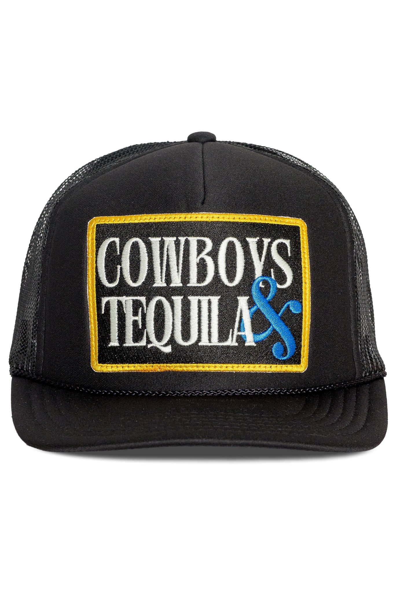 Cowboys & Tequila Trucker Hat in Dark Black