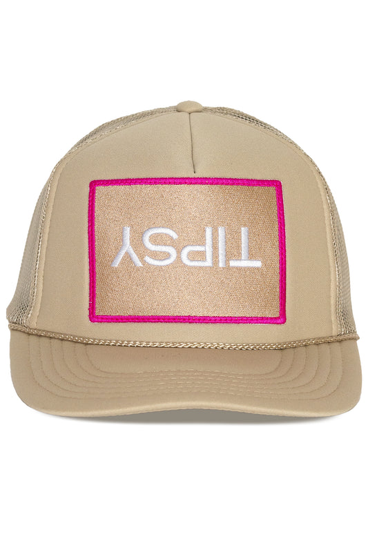 Tipsy Trucker Hat in Tan